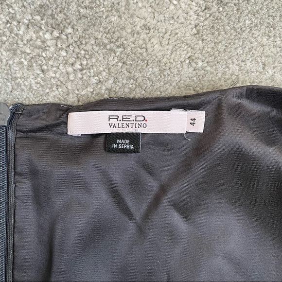 RED VALENTINO Gray Sleeveless V-Neck Virgin Wool Mini Dress EUC Size 44/US 6 - Picture 8 of 11